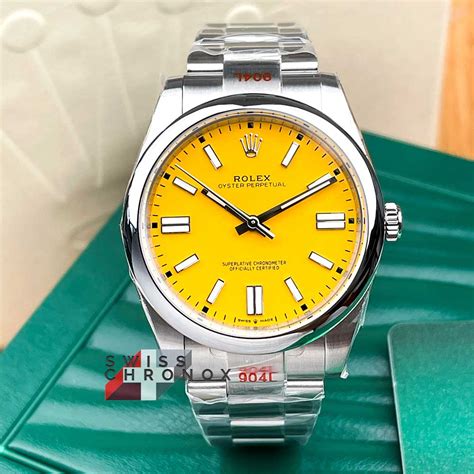 rolex oyster perpetual 41 yellow|rolex oyster perpetual prix.